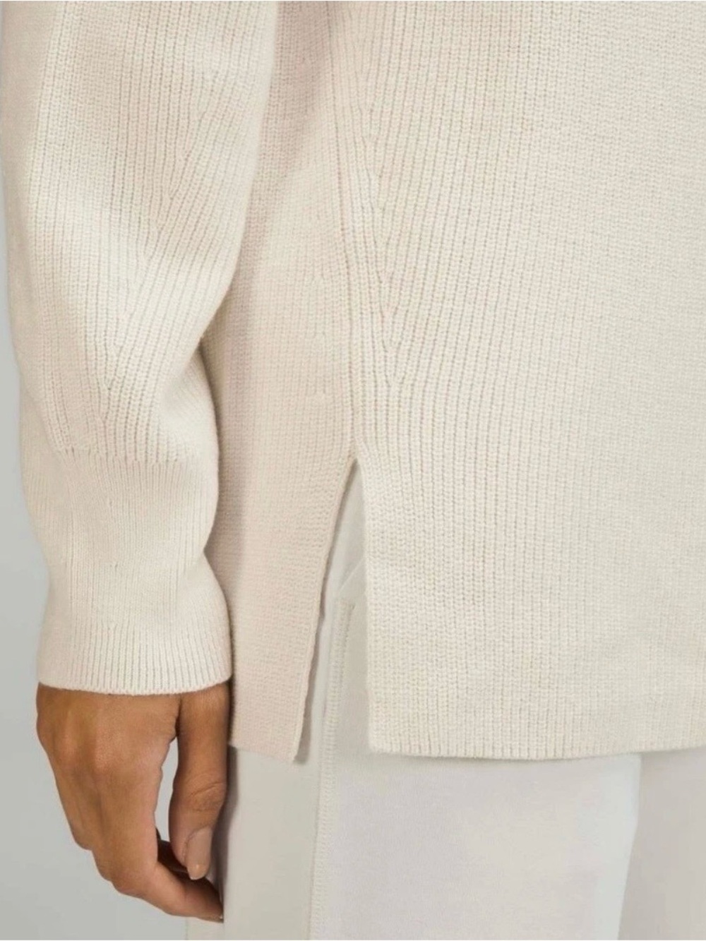 Lululemon Merino Wool Blend Ribbed Crewneck Sweater Size 4 White Opal - Picture 3 of 16